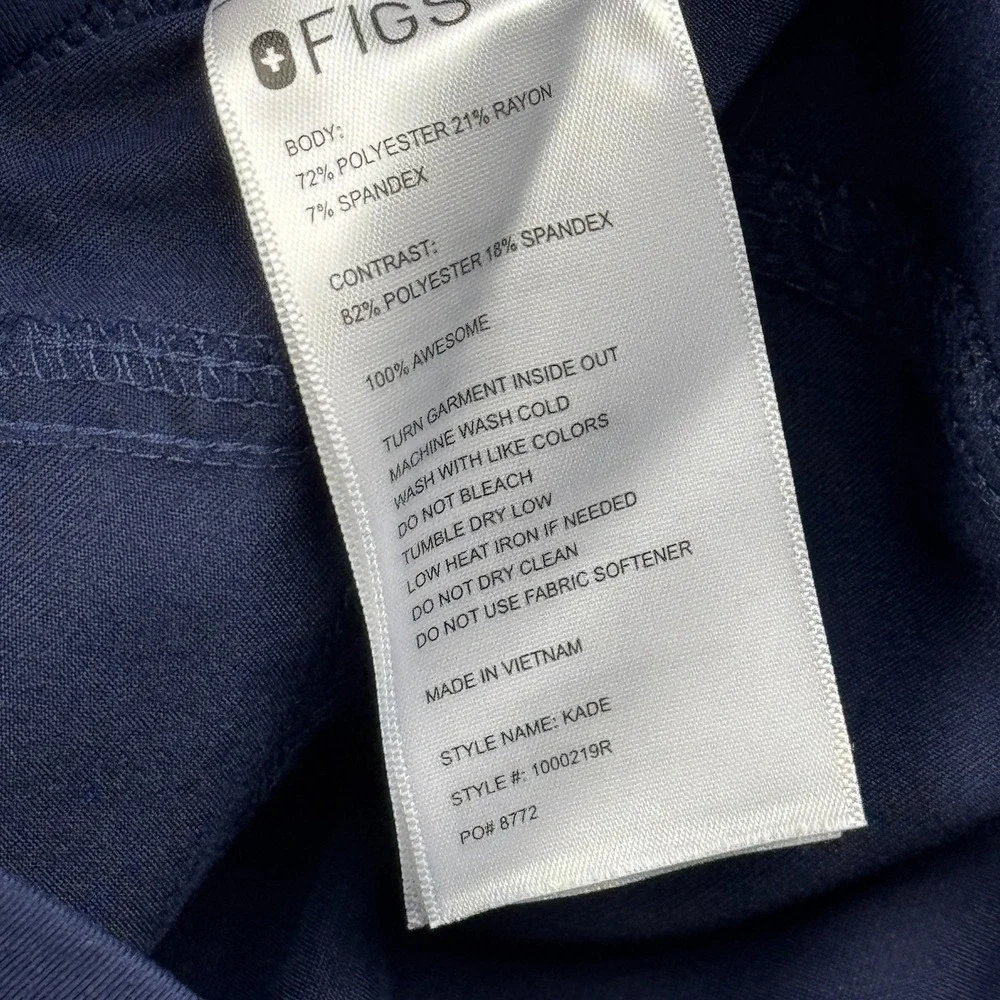 FIGS Kade Cargo Scrub Pants Women XL Blue Medical Nursing Straight High Waisted